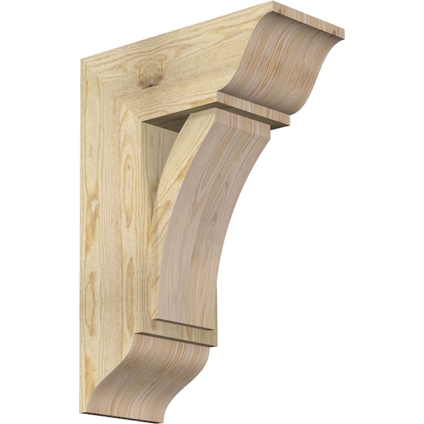Ekena Millwork Thorton Traditional Rough Sawn Bracket w/ Offset Brace, Douglas Fir, 8"W x 18"D x 26"H BKT0806X18X26THR01RDF - main